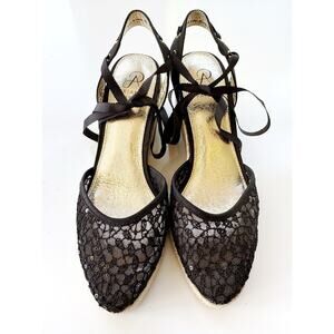 Adrianna Papell Black Lace Sandals